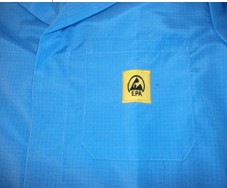 BLUE ESD LAB COAT 5mm GRID