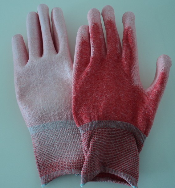 ESD RED PALM FIT GLOVES POLYESTER/NYLON