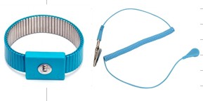 BLUE METAL WRIST & PU COIL CORD SET