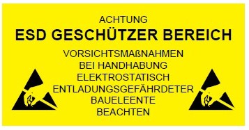 ESD WALL SIGN GERMAN