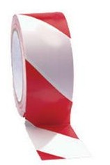 HAZARD WARNING FLOOR TAPE RED/WHITE