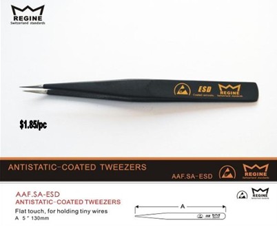 ESD BLACK TWEEZER AAF -SA