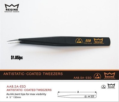 ESD BLACK TWEEZER AAB-SA