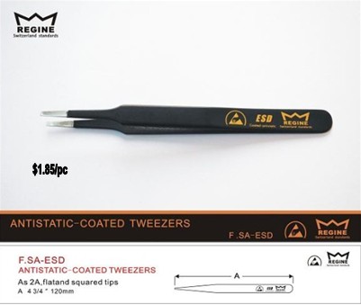 ESD BLACK TWEEZER F - SA